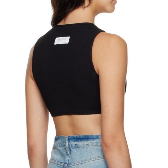 Black Ribbed Crop Top - Picture 4 of 4